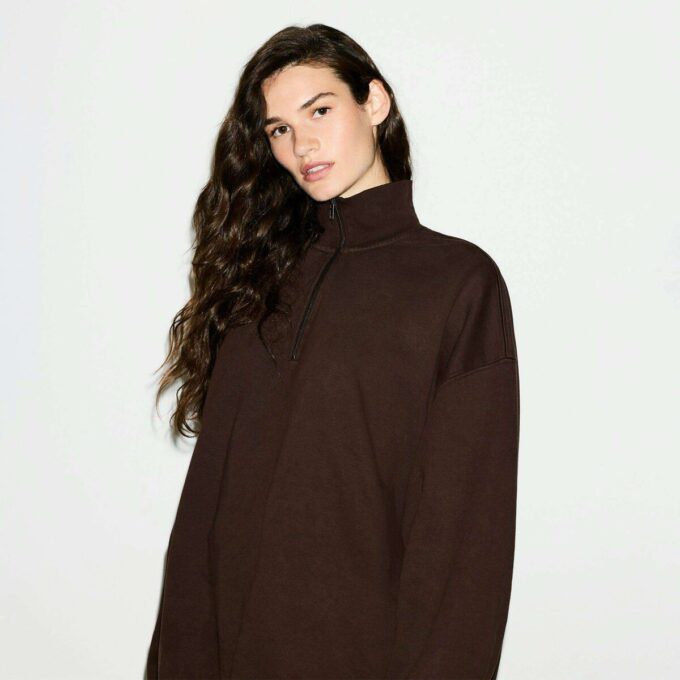 BOYFRIEND FLEECE OVERSIZED HALF ZIP BOYFRIEND FLEECE OVERSIZED HALF ZIP