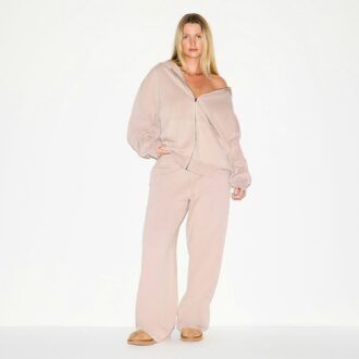 BOYFRIEND FLEECE OVERSIZED ZIP UP HOODIE