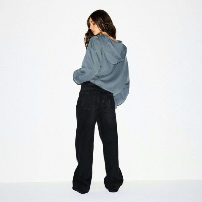 BOYFRIEND FLEECE OVERSIZED ZIP UP HOODIE