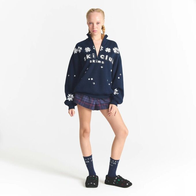 CACTUS PLANT FLEA MARKET X SKIMS COTTON FLEECE OVERSIZED QUARTER ZIP