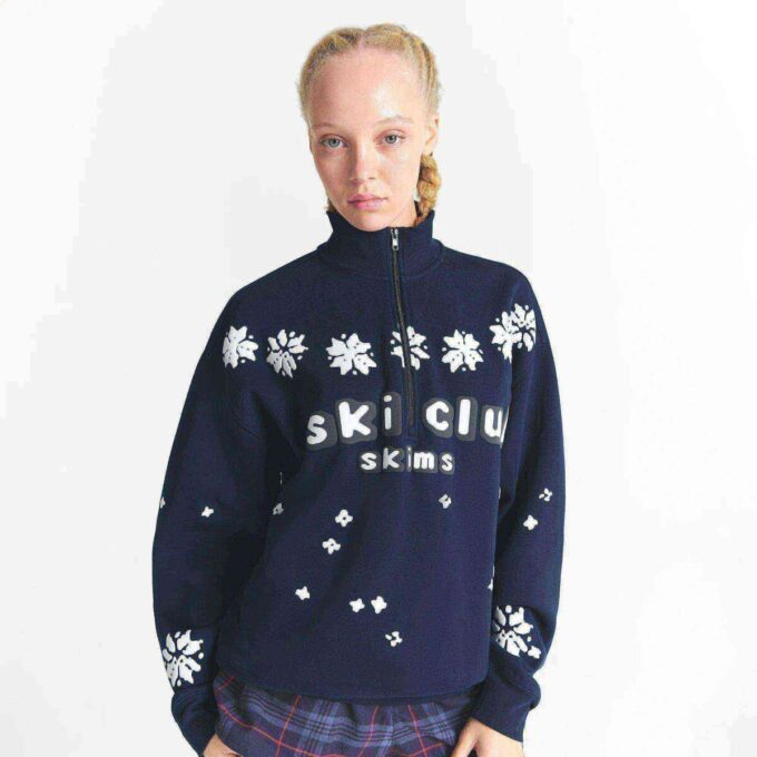 CACTUS PLANT FLEA MARKET X SKIMS COTTON FLEECE OVERSIZED QUARTER ZIP