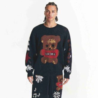 CACTUS PLANT FLEA MARKET X SKIMS COTTON KNIT MENS INTARSIA SWEATER