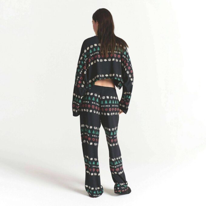 CACTUS PLANT FLEA MARKET X SKIMS SKIMS SLEEP CROPPED LONG SLEEVE AND PANT SET