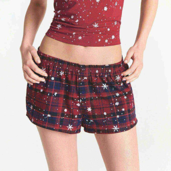 CACTUS PLANT FLEA MARKET X SKIMS SKIMS SLEEP LACE TANK AND FLANNEL SHORT SET