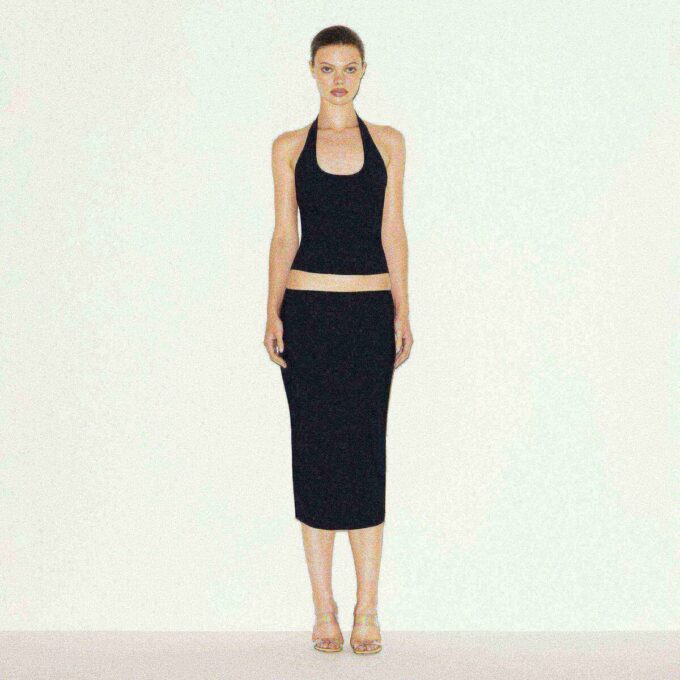 CLING MATTE MIDI SKIRT