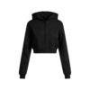 COTTON FLEECE CROPPED ZIP UP HOODIE COTTON FLEECE CROPPED ZIP UP HOODIE