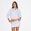 COTTON FLEECE FOLDOVER MINI SKIRT COTTON FLEECE FOLDOVER MINI SKIRT