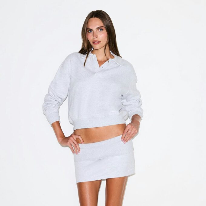 COTTON FLEECE FOLDOVER MINI SKIRT COTTON FLEECE FOLDOVER MINI SKIRT