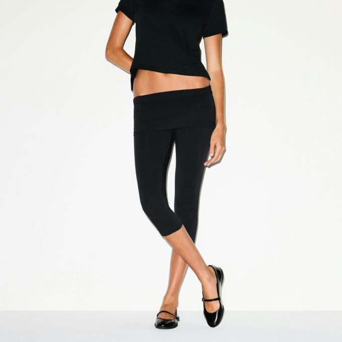 COTTON JERSEY FOLDOVER CAPRI COTTON JERSEY FOLDOVER CAPRI