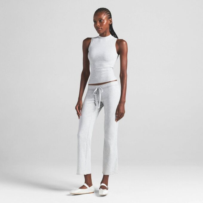 COTTON JERSEY LOW RISE CROP PANT COTTON JERSEY LOW RISE CROP PANT
