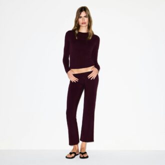 COTTON JERSEY LOW RISE CROP PANT