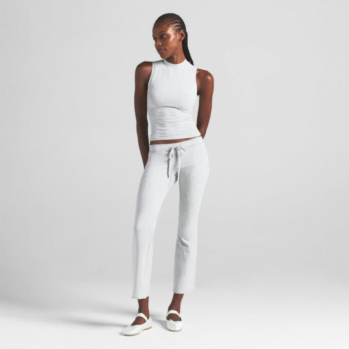 COTTON JERSEY LOW RISE CROP PANT COTTON JERSEY LOW RISE CROP PANT