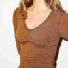 COTTON JERSEY SHIRRED BUST LONG SLEEVE COTTON JERSEY SHIRRED BUST LONG SLEEVE