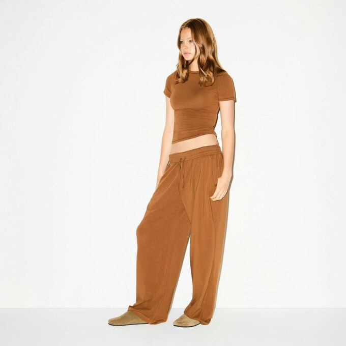 COTTON JERSEY WIDE LEG PANT COTTON JERSEY WIDE LEG PANT