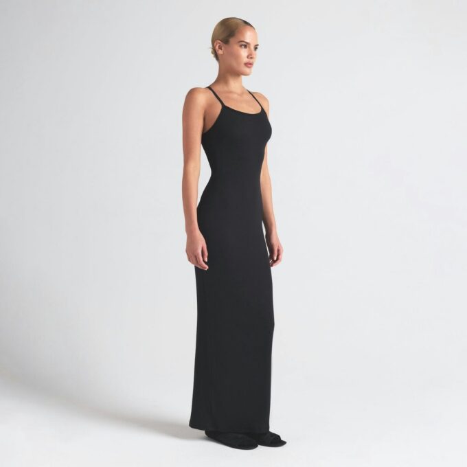 COTTON RIB LONG CAMI DRESS COTTON RIB LONG CAMI DRESS