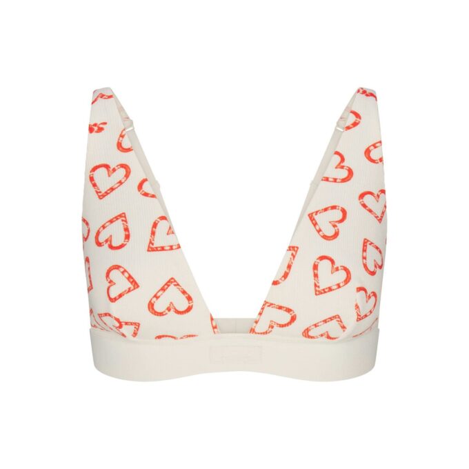 COTTON RIB PLUNGE BRALETTE