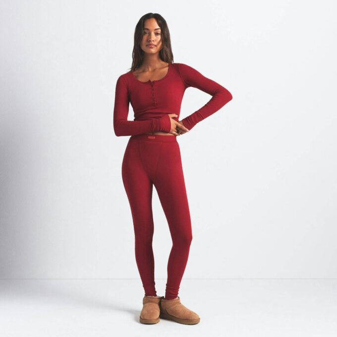 COTTON RIB SCOOP NECK HENLEY COTTON RIB SCOOP NECK HENLEY