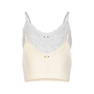 COTTON SEAMLESS JUNIORS LACE SCOOP BRALETTE 2-PACK