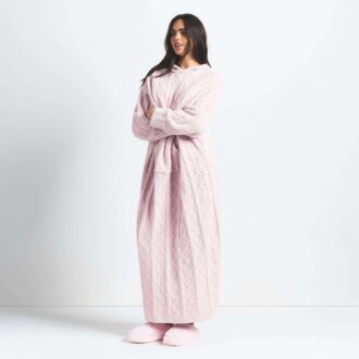 COZY LIGHT OVERSIZED CABLEKNIT LONG DRESS