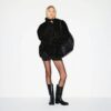 FAUX FUR OVERSIZED MOCK NECK JACKET