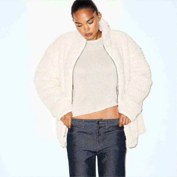 FAUX FUR OVERSIZED MOCK NECK JACKET FAUX FUR OVERSIZED MOCK NECK JACKET