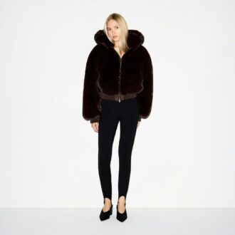 FAUX FUR ZIP UP JACKET