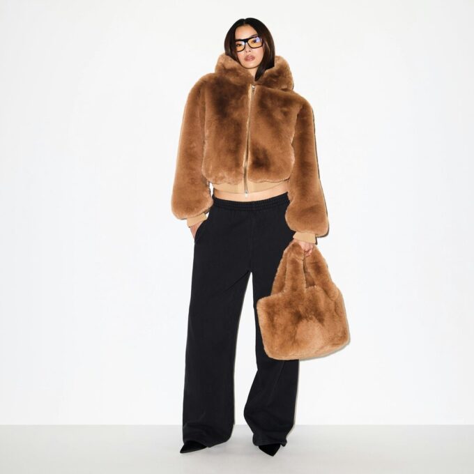 FAUX FUR ZIP UP JACKET FAUX FUR ZIP UP JACKET