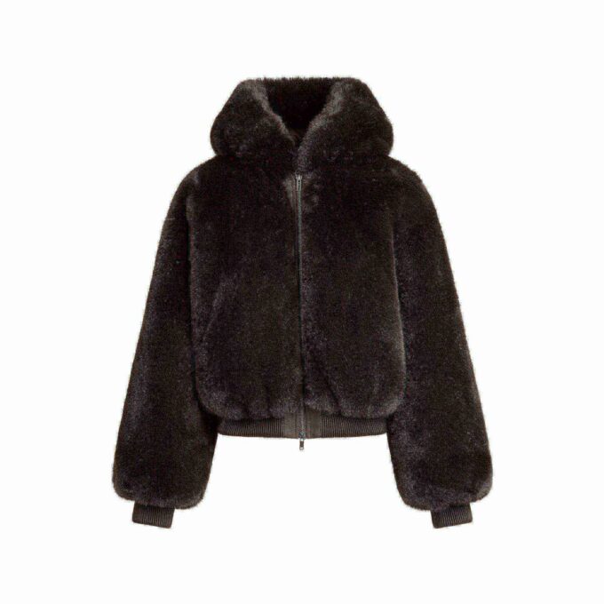 FAUX FUR ZIP UP JACKET FAUX FUR ZIP UP JACKET
