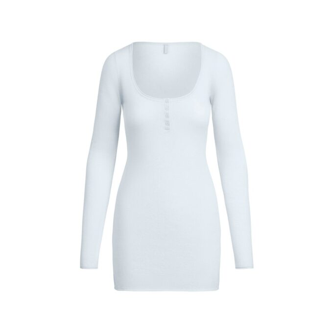 FEATHERWEIGHT CASHMERE HENLEY MINI DRESS FEATHERWEIGHT CASHMERE HENLEY MINI DRESS