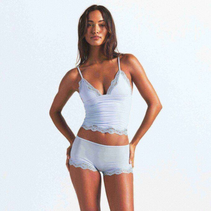 FITS EVERYBODY LACE TRIANGLE CAMI AND BOY SHORT SET FITS EVERYBODY LACE TRIANGLE CAMI AND BOY SHORT SET