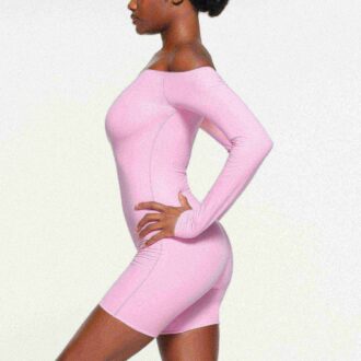 FITS EVERYBODY PICOT OFF THE SHOULDER ONESIE