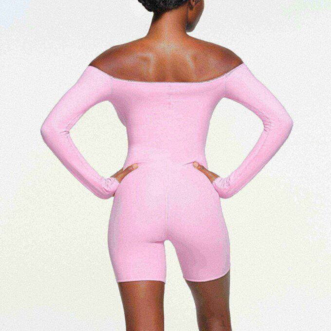 FITS EVERYBODY PICOT OFF THE SHOULDER ONESIE