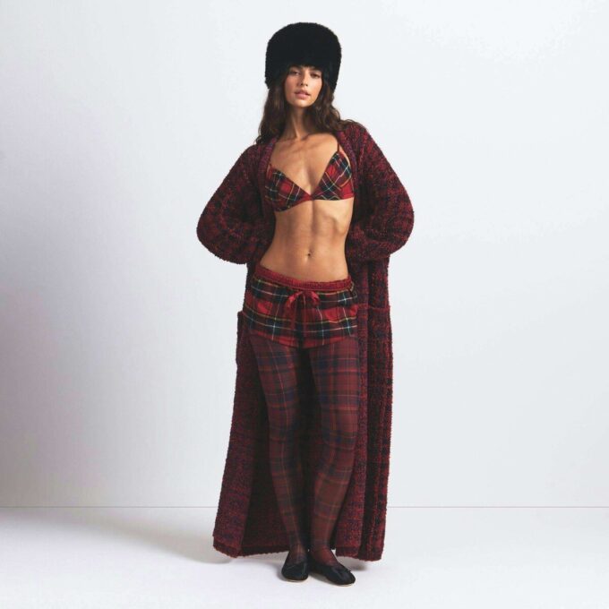 FLANNEL SLEEP TRIANGLE BRALETTE