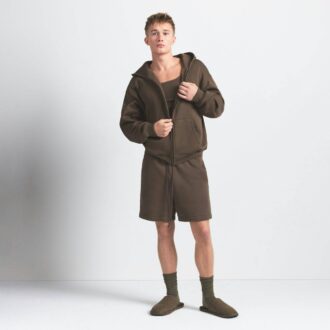 FLEECE LOUNGE MENS RELAXED ZIP UP HOODIE