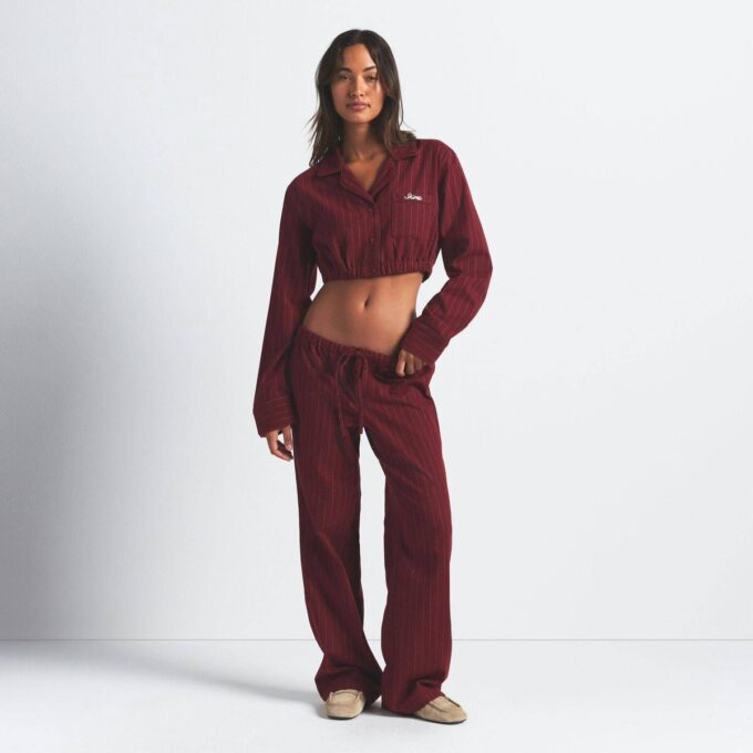 HEAVY FLANNEL CROPPED SLEEP SET