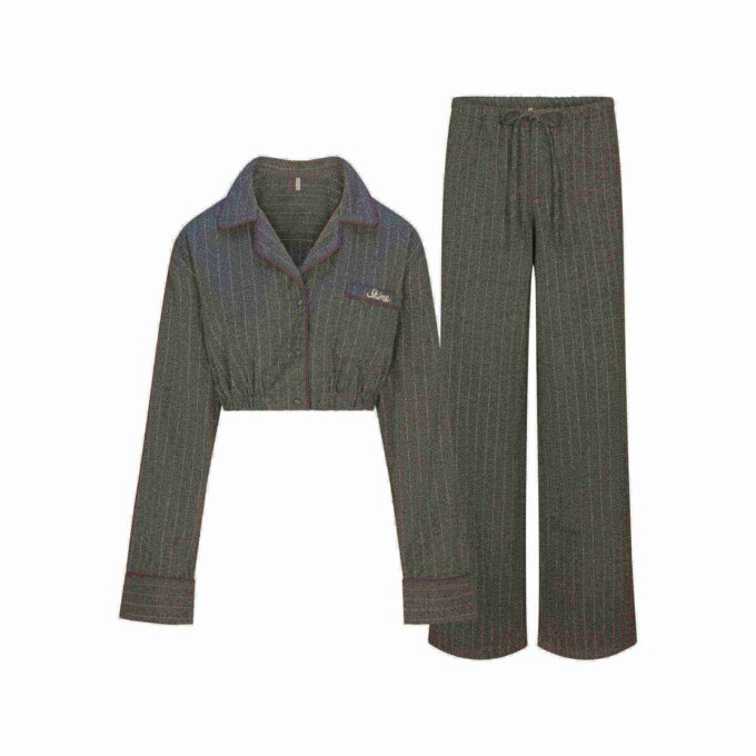 HEAVY FLANNEL CROPPED SLEEP SET HEAVY FLANNEL CROPPED SLEEP SET