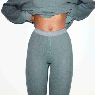 HEAVY WAFFLE BUTTON FRONT LEGGING