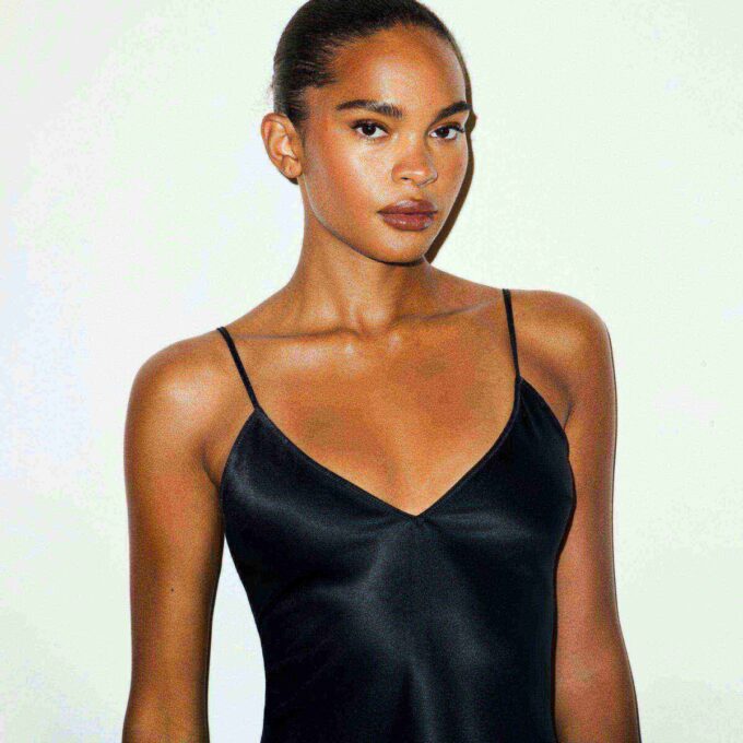 HEAVYWEIGHT SATIN CAMI MINI DRESS HEAVYWEIGHT SATIN CAMI MINI DRESS