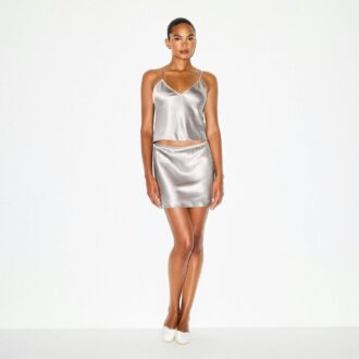 HEAVYWEIGHT SATIN MINI SKIRT