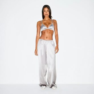 HEAVYWEIGHT SATIN WIDE LEG PANT