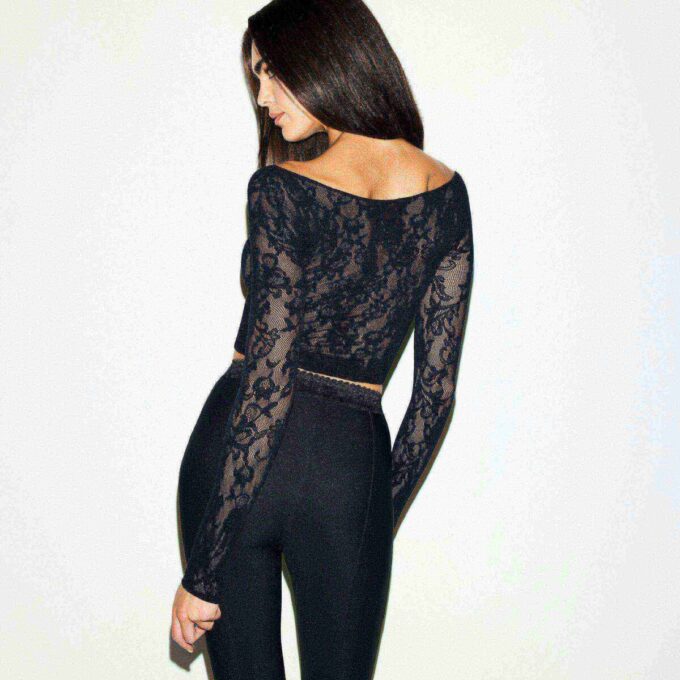 KNIT LACE BOATNECK TOP KNIT LACE BOATNECK TOP