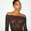 KNIT LACE BOATNECK TOP KNIT LACE BOATNECK TOP