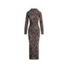 KNIT LACE MOCK NECK LONG DRESS KNIT LACE MOCK NECK LONG DRESS