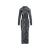 KNIT LACE MOCK NECK LONG DRESS KNIT LACE MOCK NECK LONG DRESS