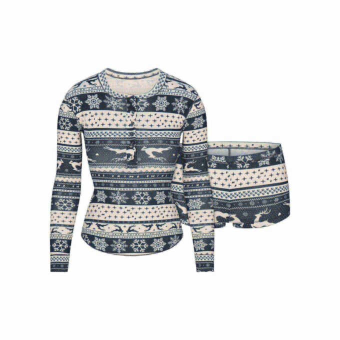 LOGO PLUSH POINTELLE HENLEY SET LOGO PLUSH POINTELLE HENLEY SET