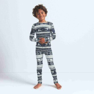 LOGO PLUSH POINTELLE KIDS LONG SLEEVE SET