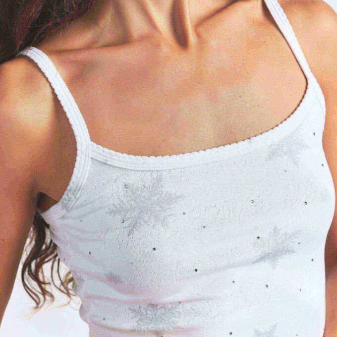 LOGO PLUSH POINTELLE RHINESTONE TANK LOGO PLUSH POINTELLE RHINESTONE TANK