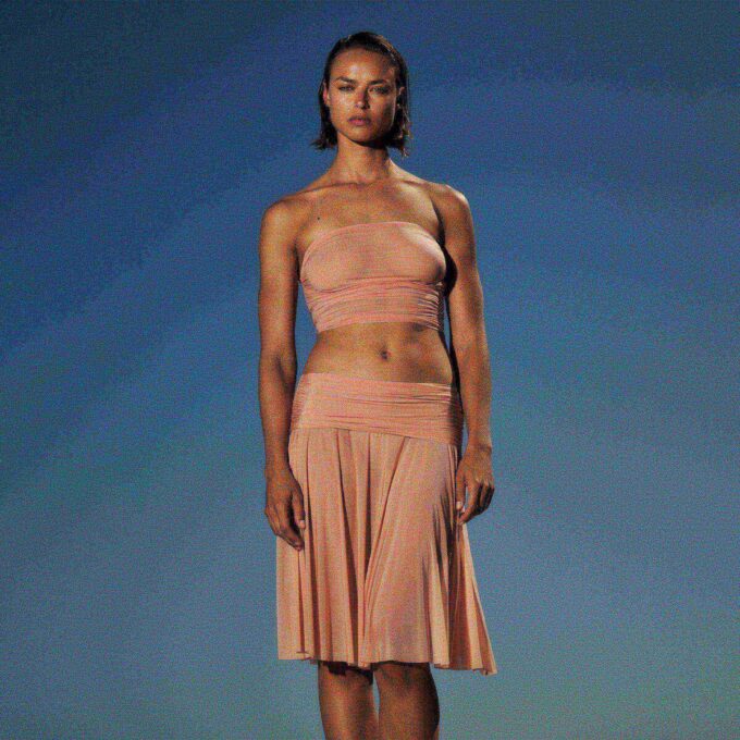 MILKY SHEER MIDI SKIRT