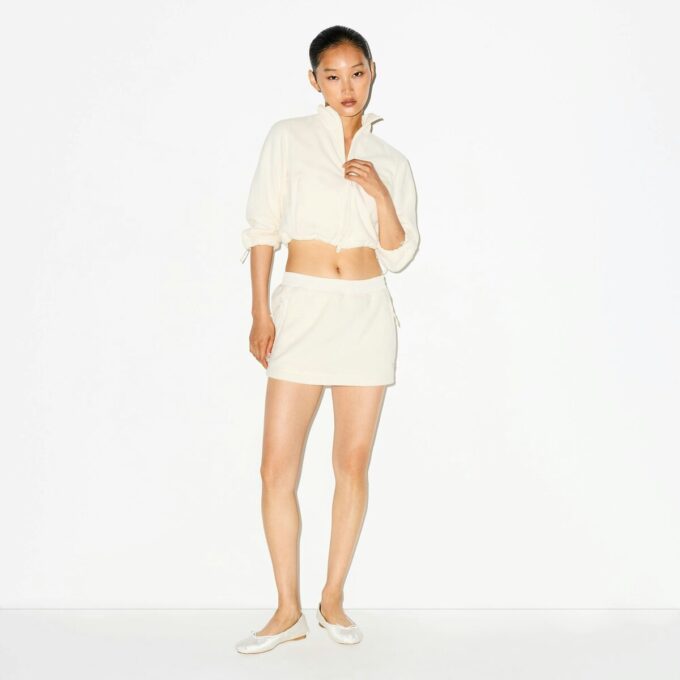 OUTDOOR FLEECE CROPPED 3/4 SLEEVE JACKET OUTDOOR FLEECE CROPPED 3/4 SLEEVE JACKET