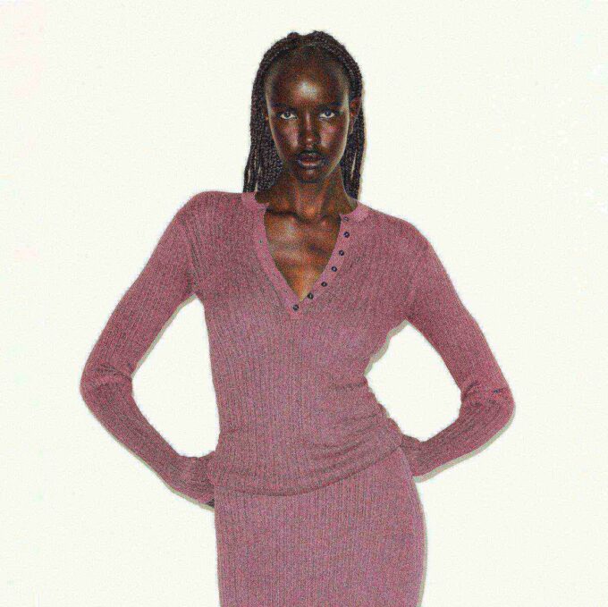 SHEER KNIT LONG SLEEVE HENLEY SHEER KNIT LONG SLEEVE HENLEY